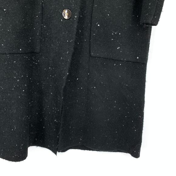 Ann Taylor Duster Cardigan Jacket Womens Size Medium Black White Flecked - Picture 4 of 6